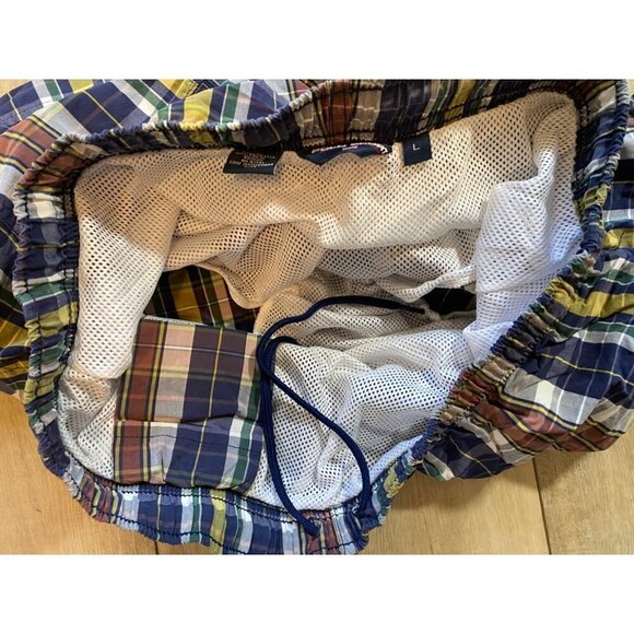 Vintage 90s Polo Sport Ralph Lauren Plaid Lined Swim Trunks Shorts Mens Large - Picture 7 of 10